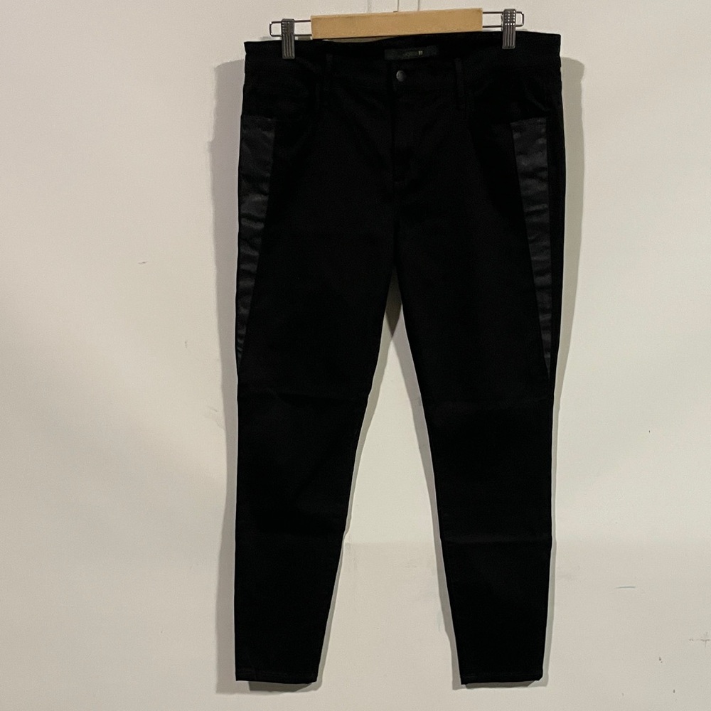 Joe's Jeans Men's Slim Straight Black Jeans with Satin Side Panels